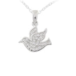 Load image into Gallery viewer, Silver CZ Dove Necklace