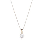 Load image into Gallery viewer, Silver Claw Set CZ Solitaire Necklace