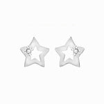 Load image into Gallery viewer, Silver CZ Star Stud Earrings