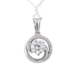 Load image into Gallery viewer, Silver CZ Swirl Circle Necklace