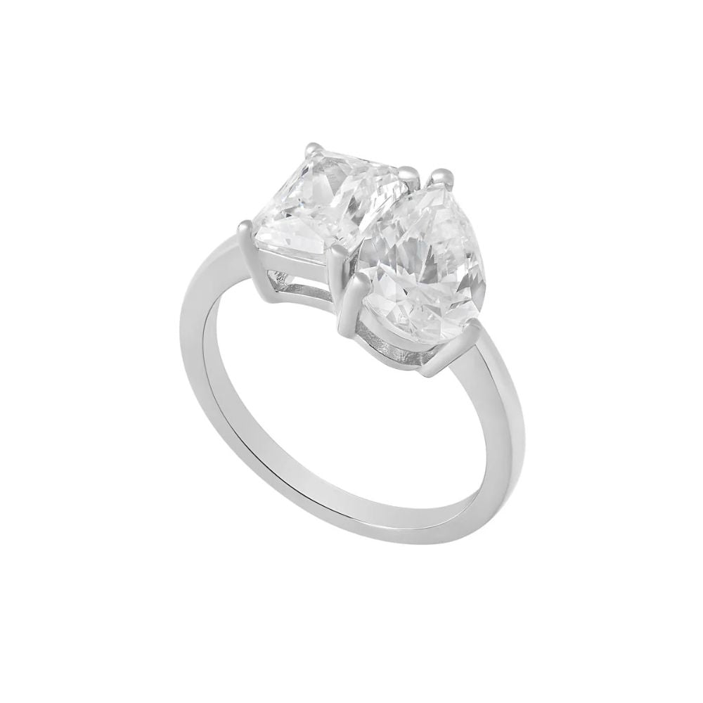 Silver Double CZ Ring
