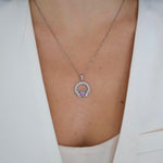 Load image into Gallery viewer, Silver Claddagh February Birthstone Necklace