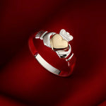 Load image into Gallery viewer, Sterling Silver and Gold Claddagh Ring