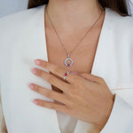 Load image into Gallery viewer, Silver Claddagh January Birthstone Necklace