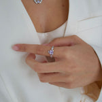 Load image into Gallery viewer, Silver June Birthstone Claddagh Ring
