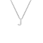Load image into Gallery viewer, Silver Mini Initial J Necklace