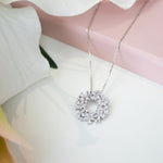 Load image into Gallery viewer, Silver CZ Open Circle Pendant Necklace