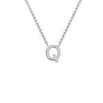 Load image into Gallery viewer, Silver Mini Q Initial Necklace