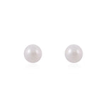 Load image into Gallery viewer, Silver Small Pearl Stud Earrings