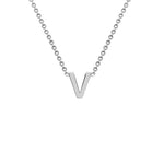 Load image into Gallery viewer, Silver Mini V Initial Necklace