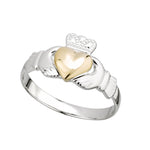 Load image into Gallery viewer, Sterling Silver and Gold Claddagh Ring