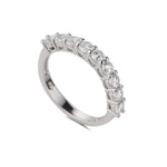 Load image into Gallery viewer, Silver CZ 9 Stone Eternity Ring