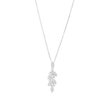 Load image into Gallery viewer, Silver CZ Flower Drop Necklace