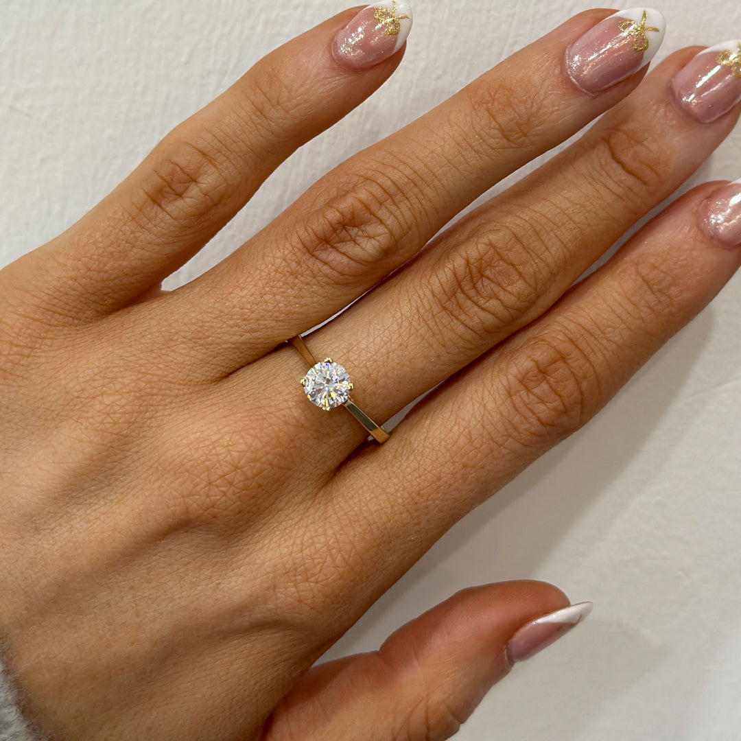 9ct Gold CZ Single Solitaire Ring