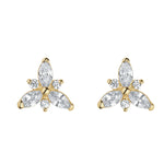 Load image into Gallery viewer, 9ct Gold Marquis CZ Stud Earrings