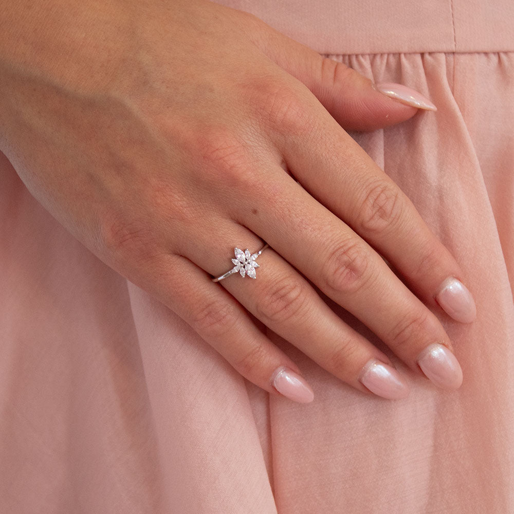 Silver Cassie CZ Star Ring