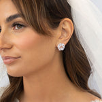 Load image into Gallery viewer, Silver Multi CZ Open Circle Studs