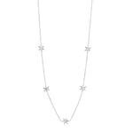Load image into Gallery viewer, 9ct White Gold Five Star Necklace