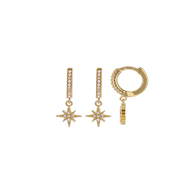 Gold Plated Cassie Star Hoop Earrings