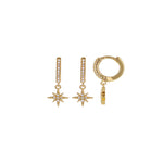 Load image into Gallery viewer, Gold Plated Cassie Star Hoop Earrings