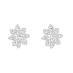 Load image into Gallery viewer, Silver CZ Flower stud Earrings
