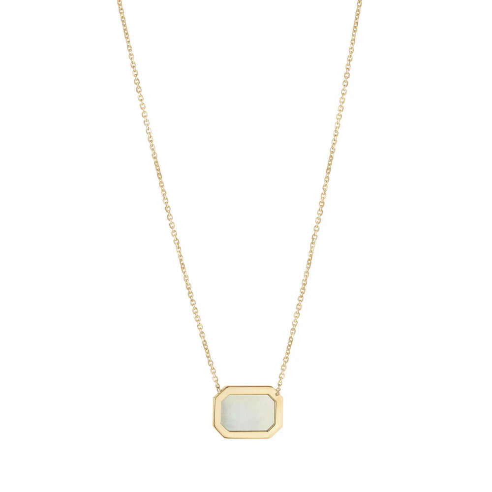 9ct Gold Mother of Pearl Rectangle Necklace