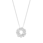 Load image into Gallery viewer, Silver CZ Open Circle Pendant Necklace