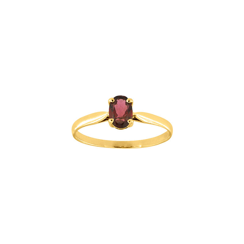 18ct Gold Garnet Oval Ring
