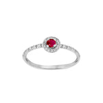 Load image into Gallery viewer, 18ct White Gold Ruby &amp; Diamond Solitaire Ring
