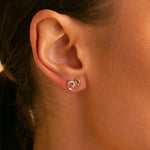 Load image into Gallery viewer, 9ct Gold CZ Swirl Stud Earrings
