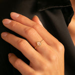 Load image into Gallery viewer, 18ct Gold Pear Rose Quartz Beaded Ring

