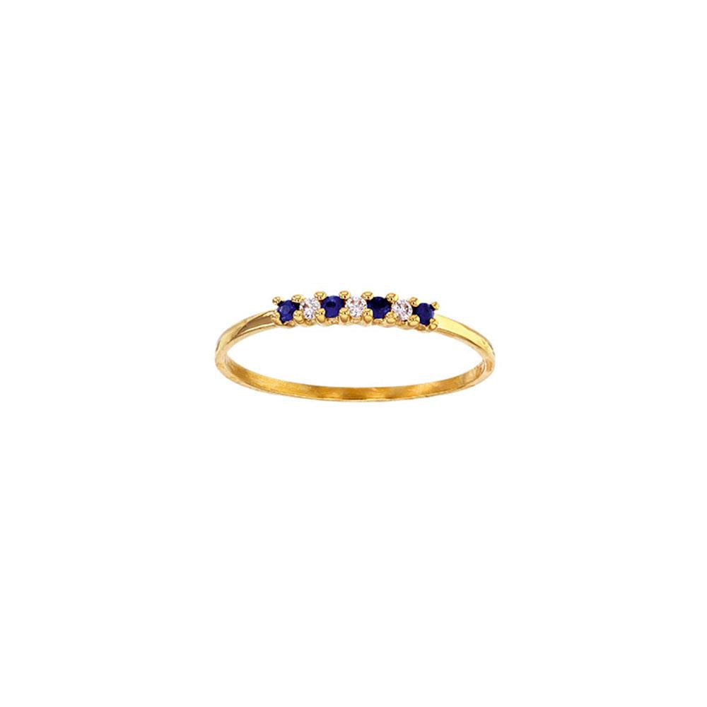 18ct Gold Sapphire Diamond Seven Stone Ring