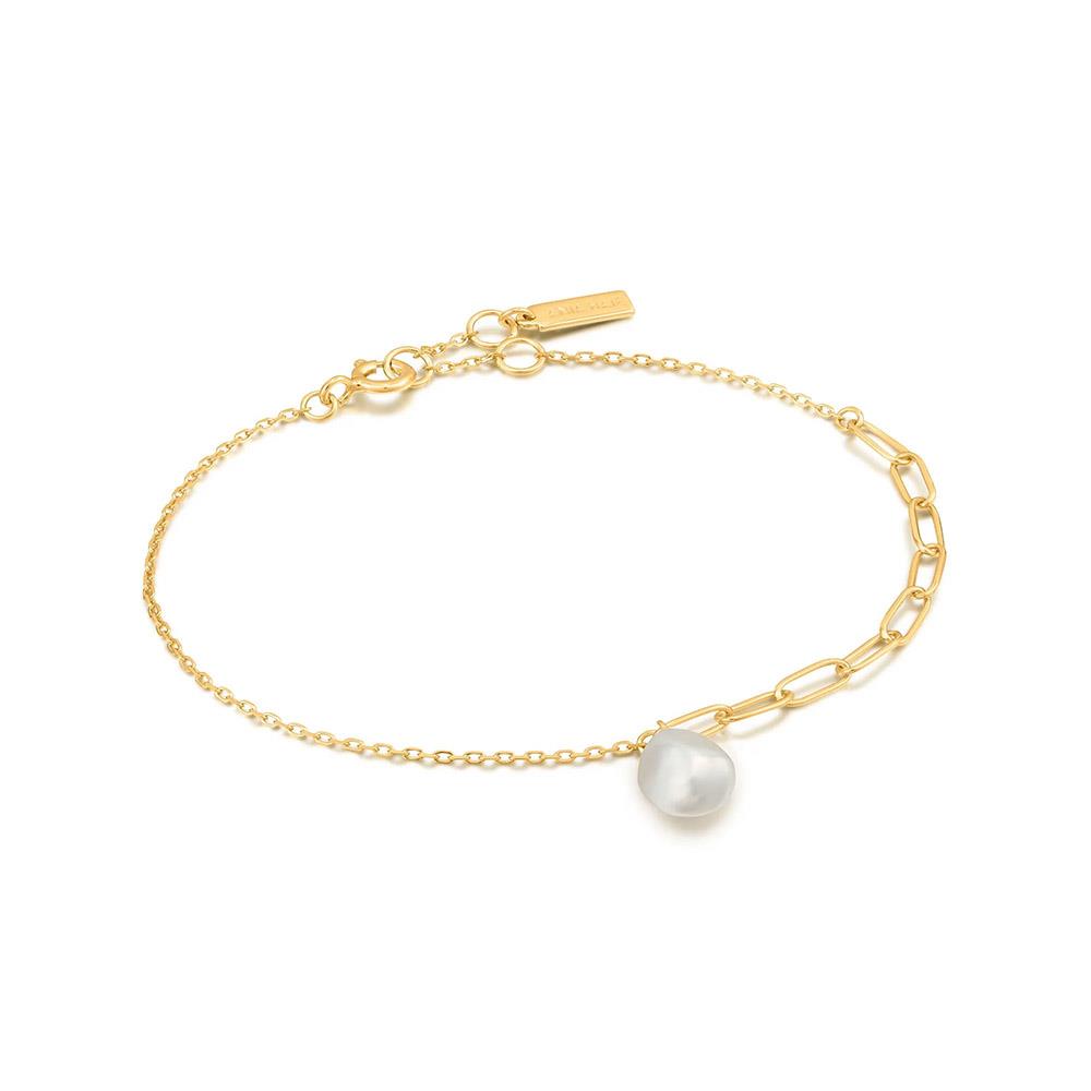 Gold Plated Pearl Chunky Bracelet
