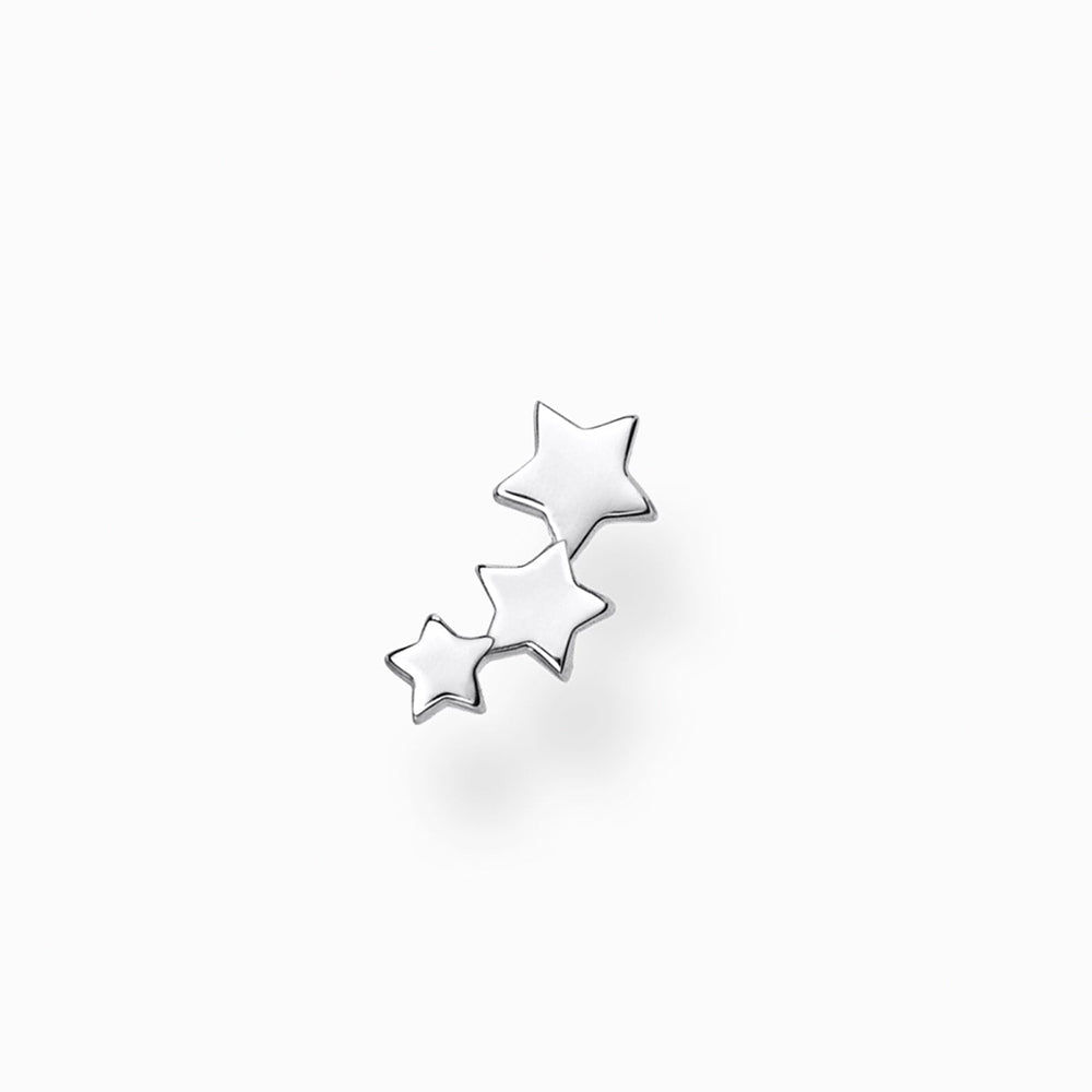 Silver Star Cluster Single Stud Earring