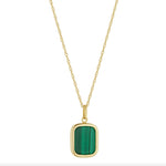 Load image into Gallery viewer, 9ct Gold Rectangle Malachite Pendant
