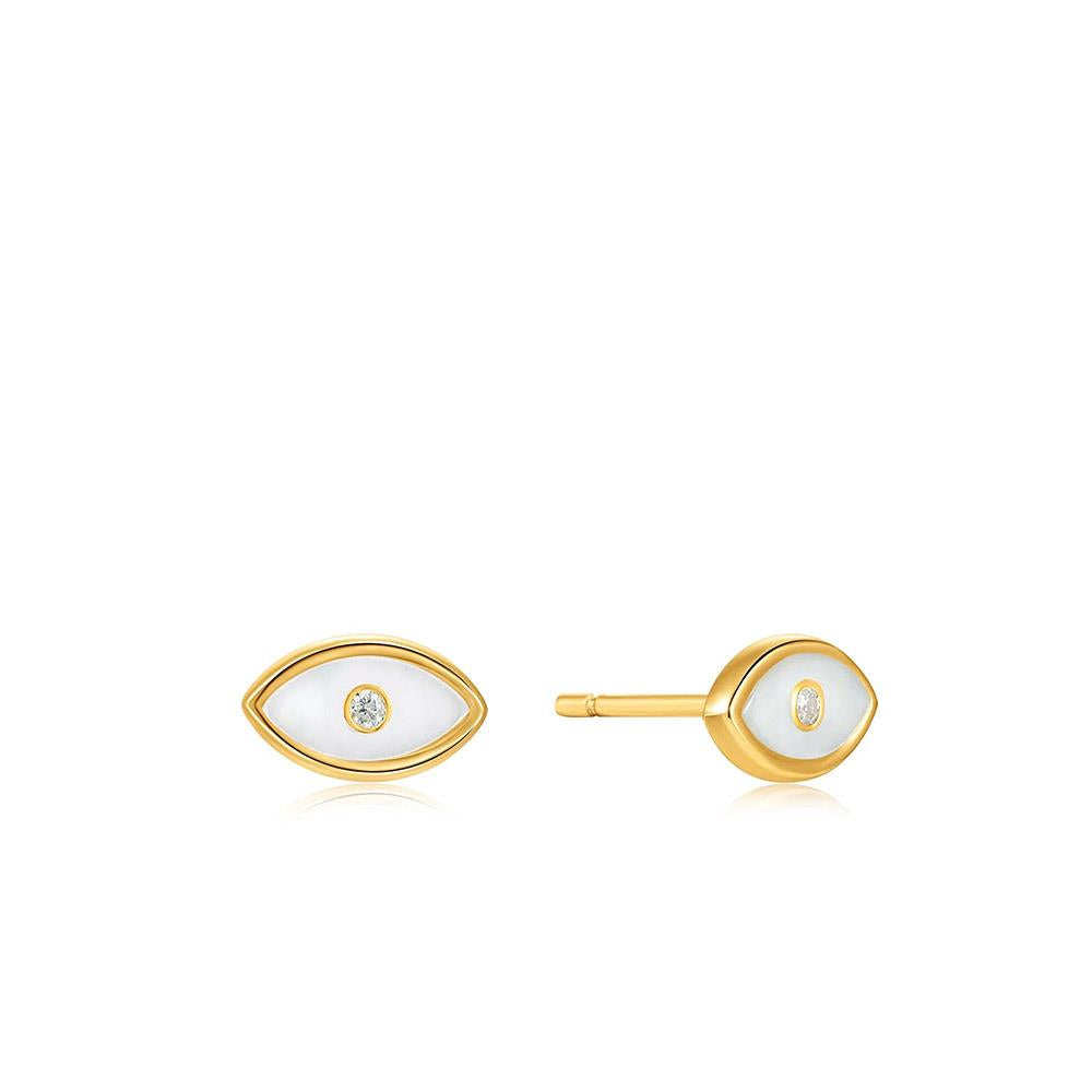 Gold Plated Evil Eye Studs