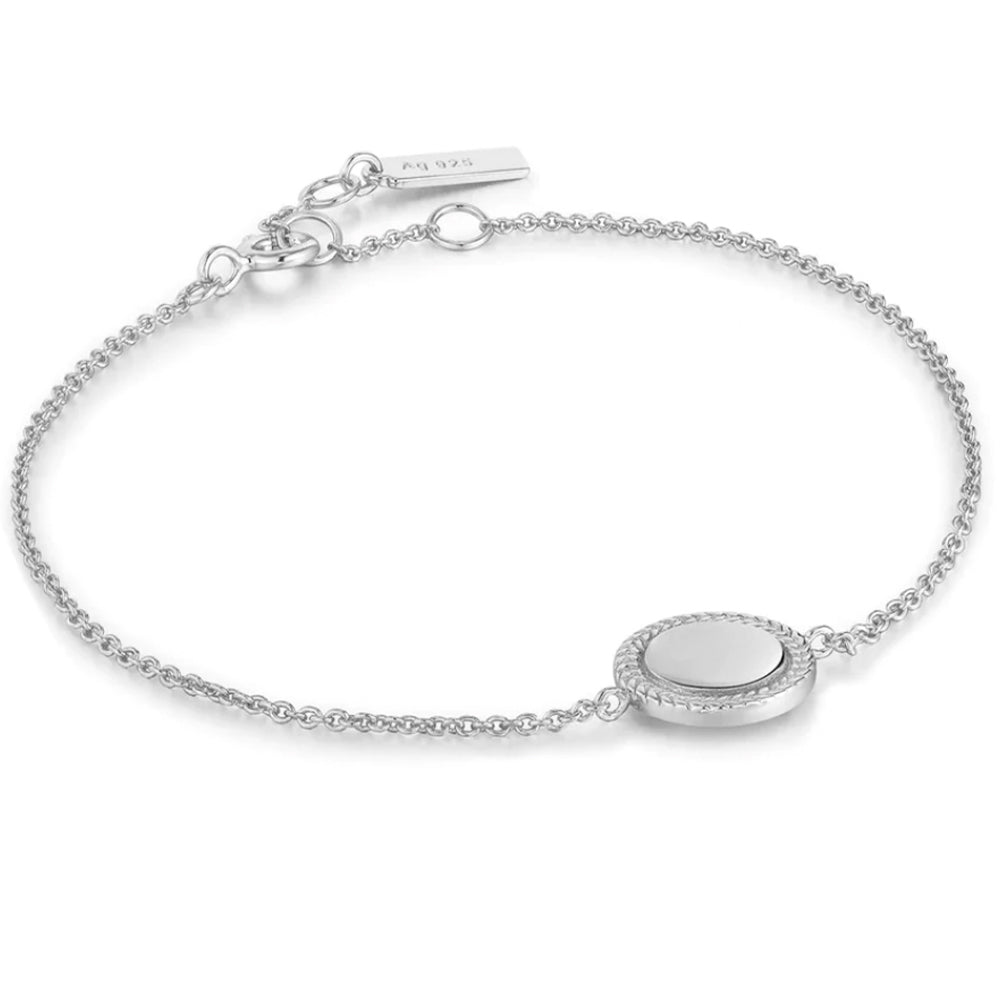 Silver Rope Disc Bracelet