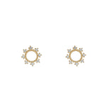 Load image into Gallery viewer, 9ct Gold Open Rope Circle CZ Earring
