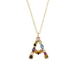 Load image into Gallery viewer, 18ct Gold CZ Initial A Necklace
