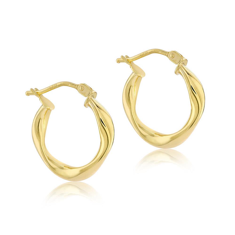 9ct Gold Molten Gold Hoops