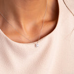 Load image into Gallery viewer, 9ct White Gold Floating CZ Halo Necklace