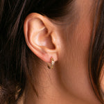 Load image into Gallery viewer, 9ct Gold Curb Chain Huggie Hoop Earrings
