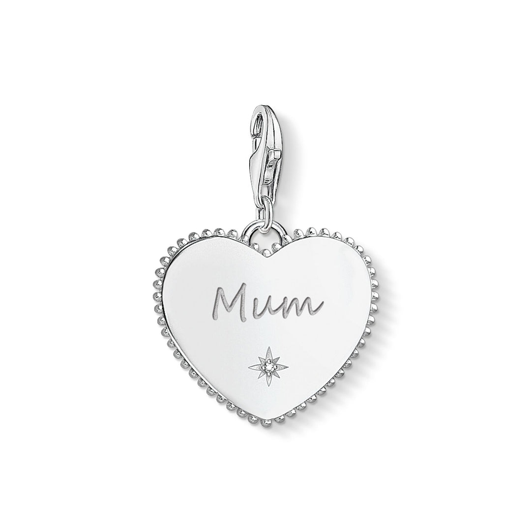 Silver Mum Heart Charm