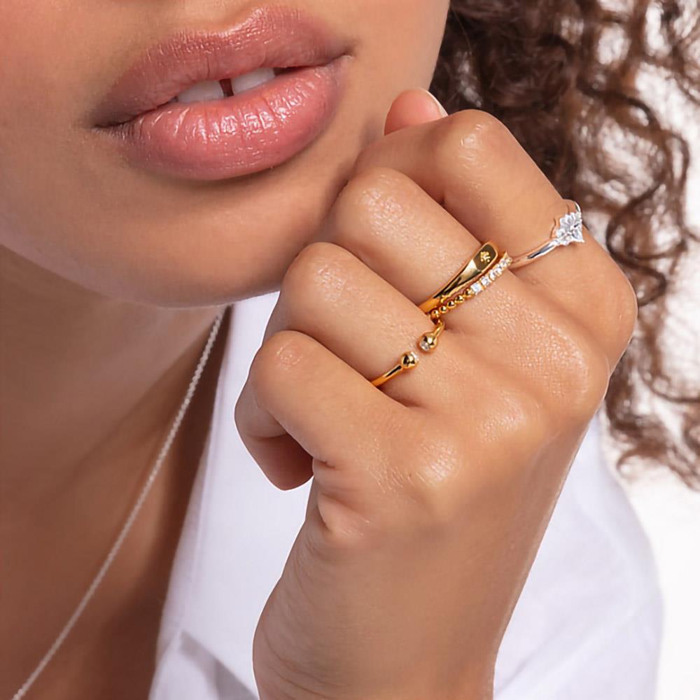 Gold Plated CZ Signet Ring