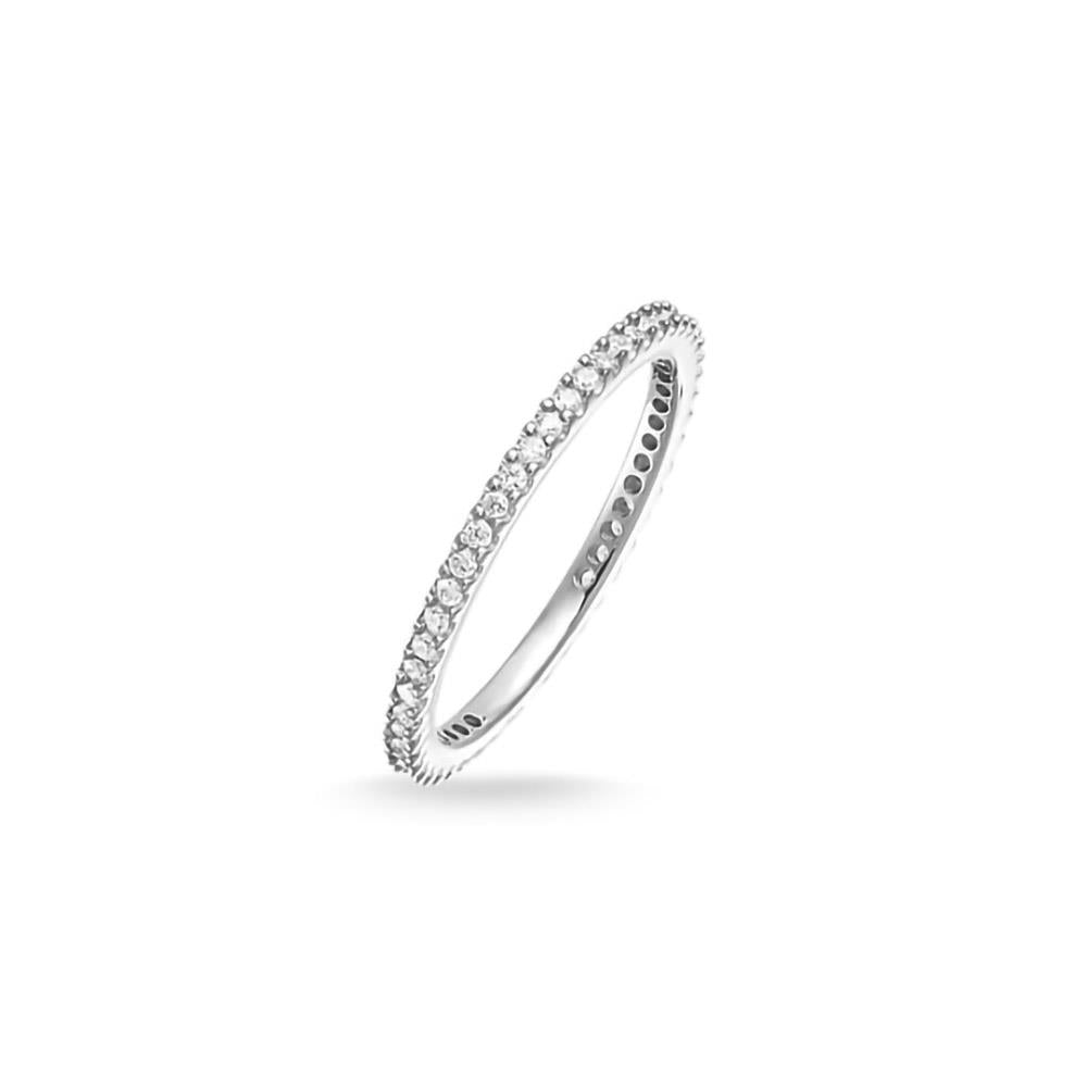 Silver Pave Eternity Ring