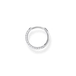 Load image into Gallery viewer, Silver Small Multi Stone Hoop Earring
