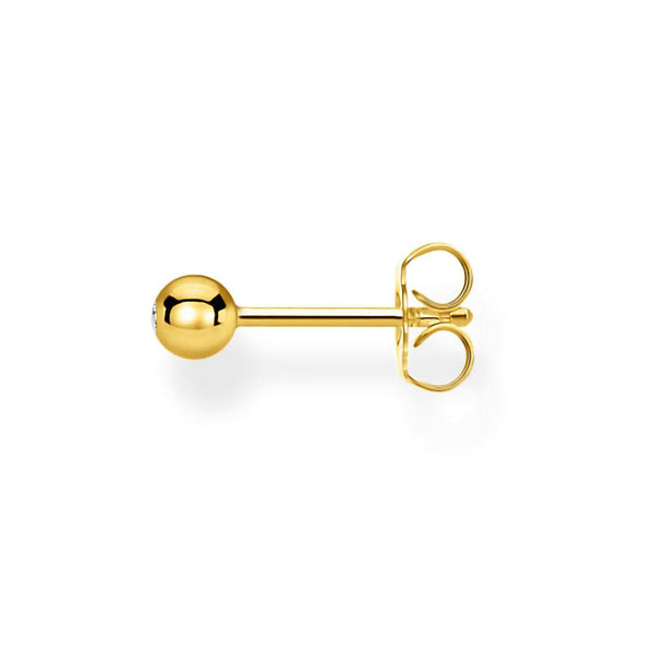 Gold Plated Small Ball Single Stud Earring