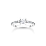 Load image into Gallery viewer, Silver White Square Stone Ring
