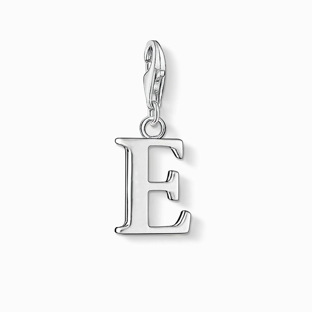 Silver Initial E Charm