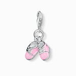Load image into Gallery viewer, Silver Pink Booties Charm
